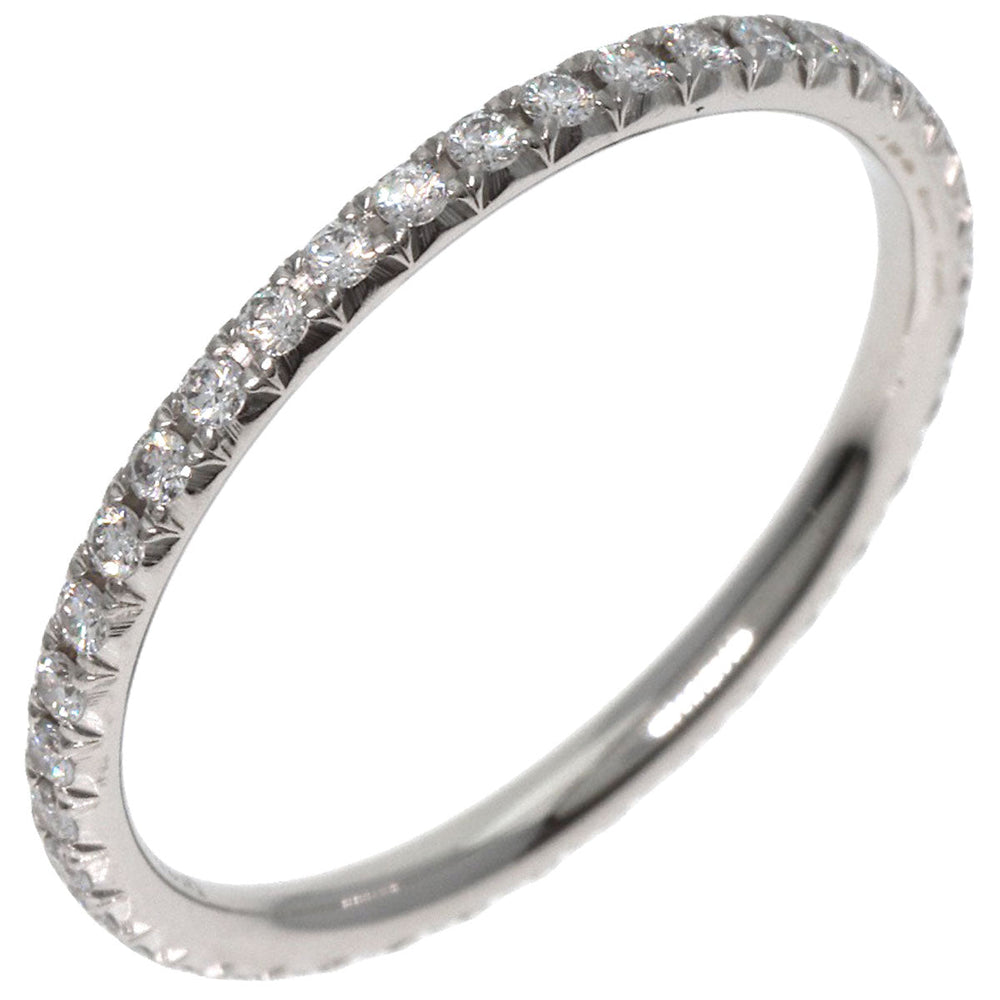 TIFFANY&Co. Ring PT950 Silver Metro Full Eternity Diamond Women Used Authentic