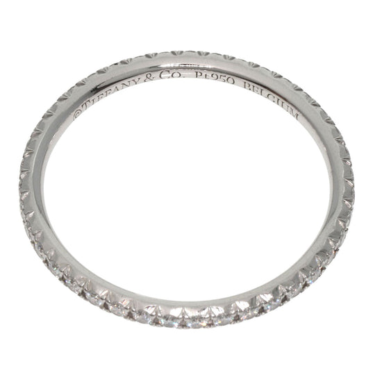 TIFFANY&Co. Ring PT950 Silver Metro Full Eternity Diamond Women Used Authentic