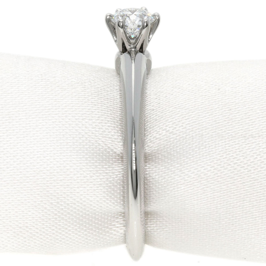TIFFANY&Co. Ring PT950 Silver solitaire diamond knife edge Women Used Authentic