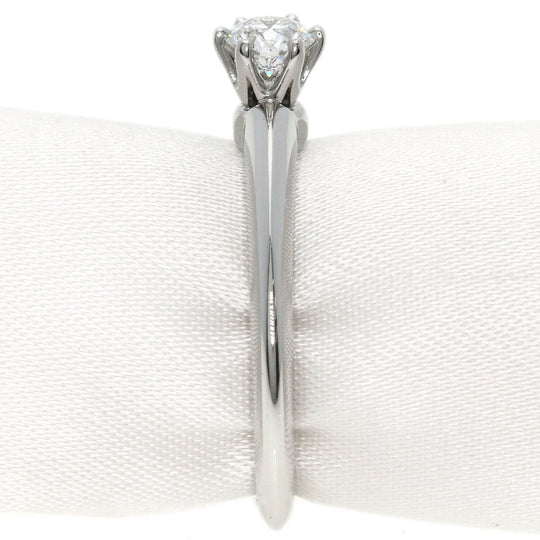 TIFFANY&Co. Ring PT950 Silver solitaire diamond knife edge Women Used Authentic