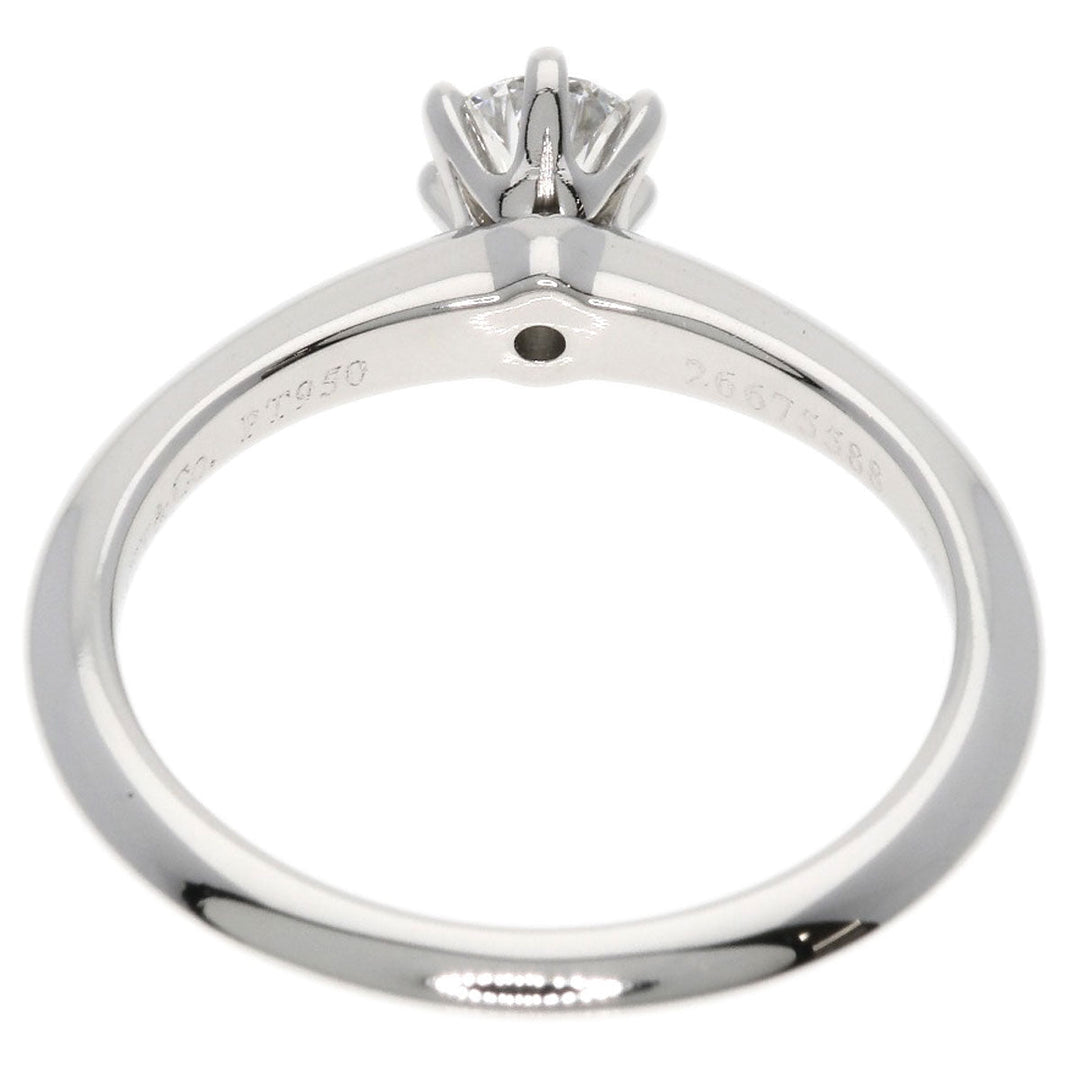 TIFFANY&Co. Ring PT950 Silver solitaire diamond knife edge Women Used Authentic