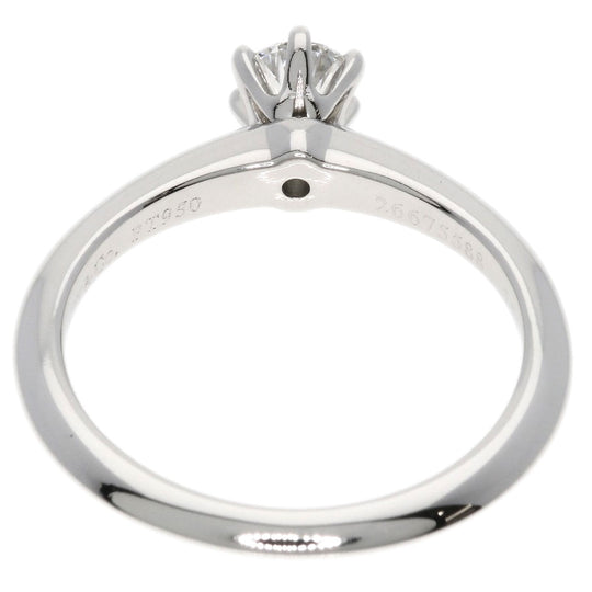 TIFFANY&Co. Ring PT950 Silver solitaire diamond knife edge Women Used Authentic