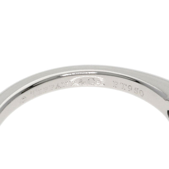 TIFFANY&Co. Ring PT950 Silver solitaire diamond knife edge Women Used Authentic