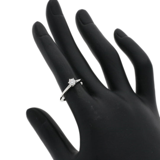 TIFFANY&Co. Ring PT950 Silver solitaire diamond knife edge Women Used Authentic