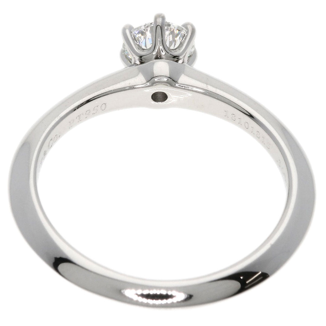 TIFFANY&Co. Ring PT950 Silver solitaire diamond knife edge Women Used Authentic
