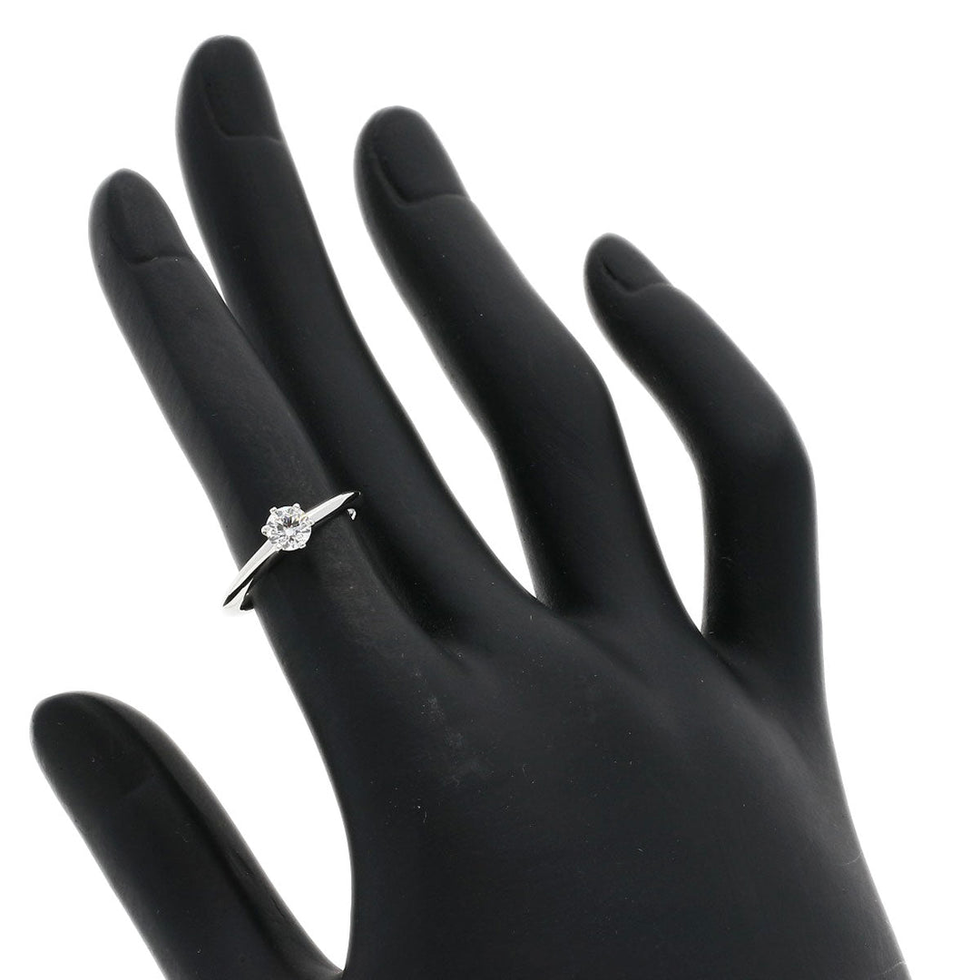 TIFFANY&Co. Ring PT950 Silver solitaire diamond knife edge Women Used Authentic