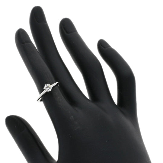 TIFFANY&Co. Ring PT950 Silver solitaire diamond knife edge Women Used Authentic