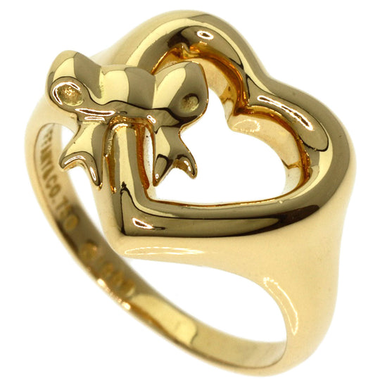 TIFFANY&Co. Ring 18K Yellow Gold gold Ribbon heart Women Used Authentic