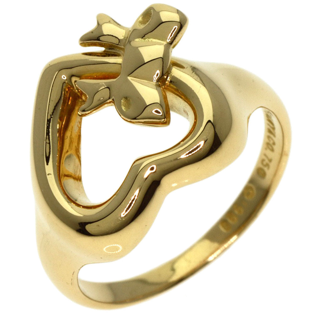 TIFFANY&Co. Ring 18K Yellow Gold gold Ribbon heart Women Used Authentic