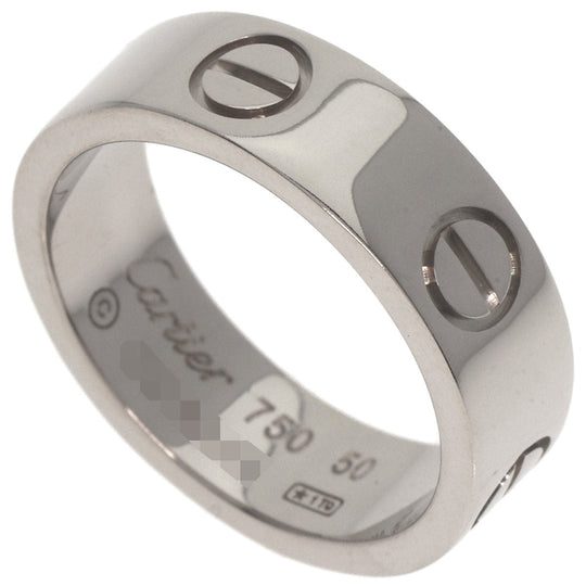 CARTIER Ring K18WG Silver Love Ring #50 Women Used Authentic