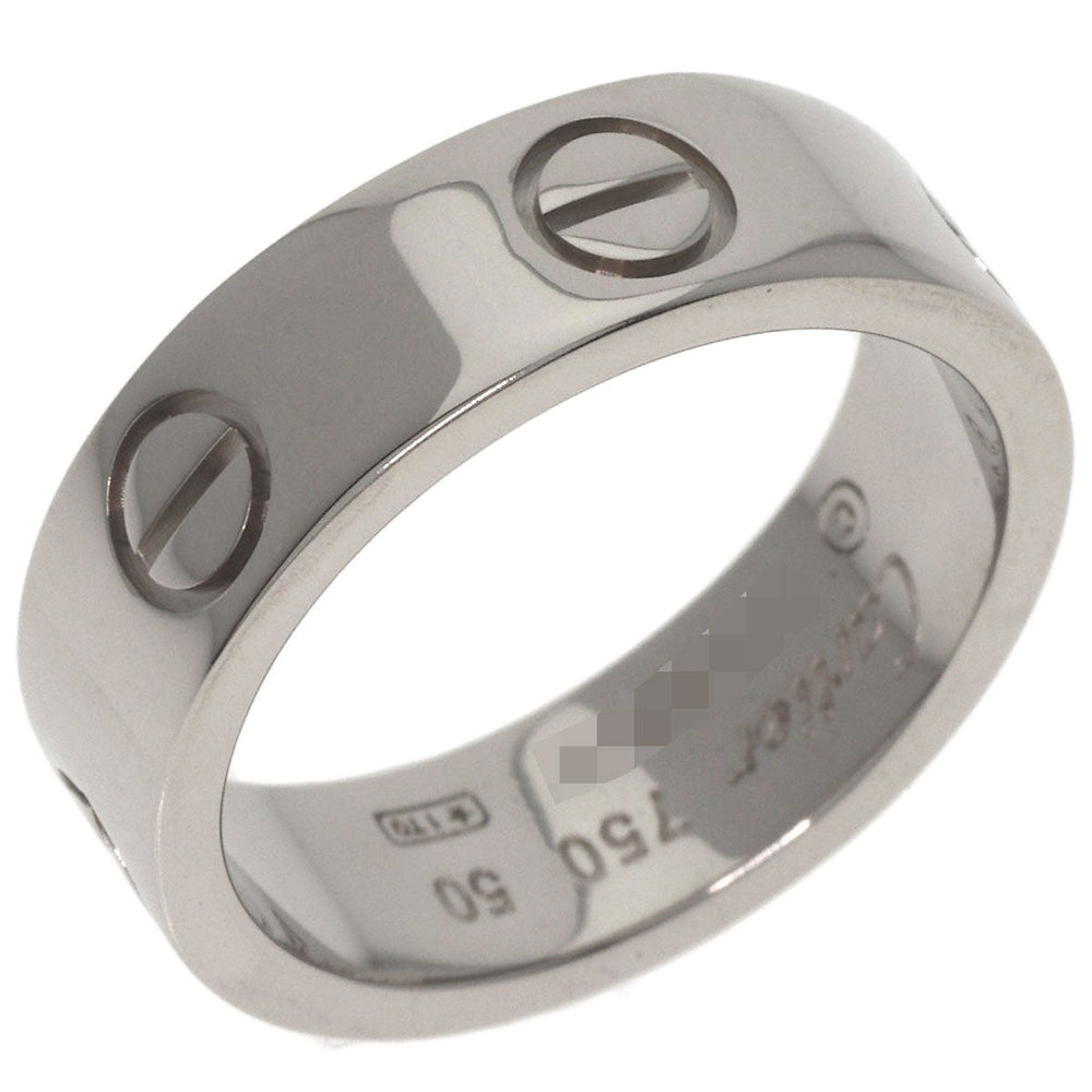 CARTIER Ring K18WG Silver Love Ring #50 Women Used Authentic