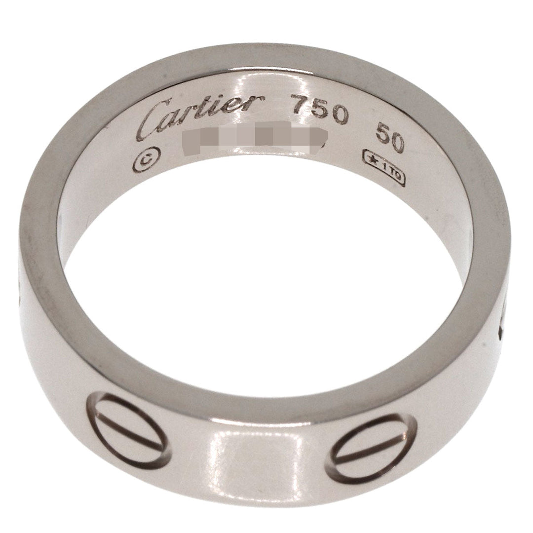CARTIER Ring K18WG Silver Love Ring #50 Women Used Authentic