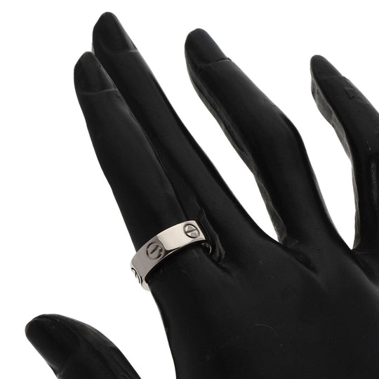 CARTIER Ring K18WG Silver Love Ring #50 Women Used Authentic