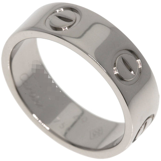 CARTIER Ring K18WG Silver Love Ring #49 Women Used Authentic
