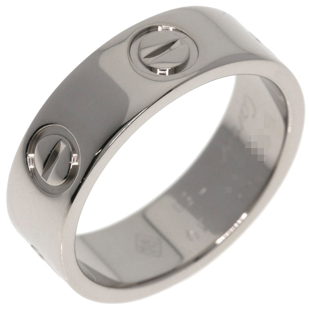 CARTIER Ring K18WG Silver Love Ring #49 Women Used Authentic