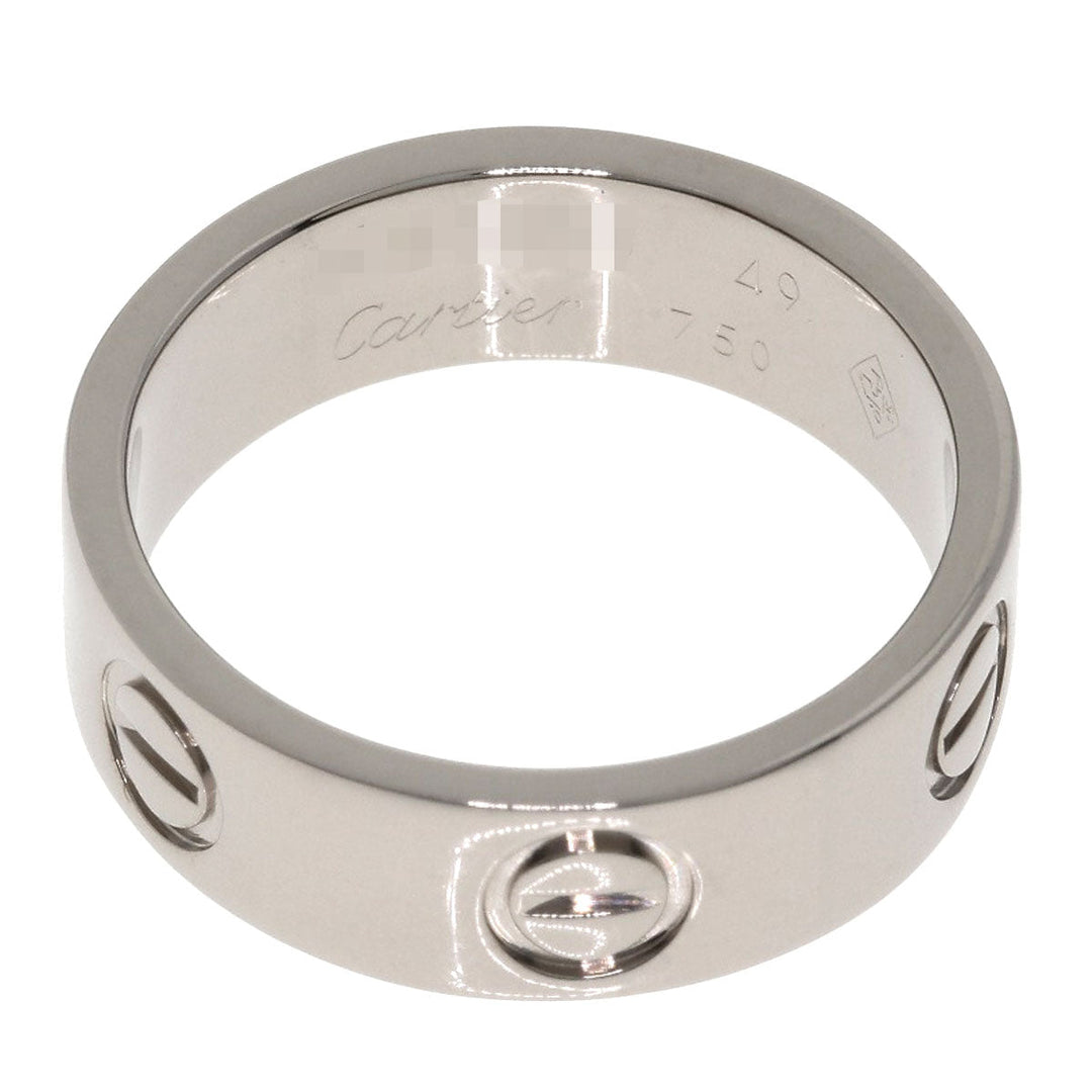 CARTIER Ring K18WG Silver Love Ring #49 Women Used Authentic