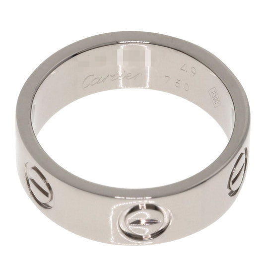 CARTIER Ring K18WG Silver Love Ring #49 Women Used Authentic