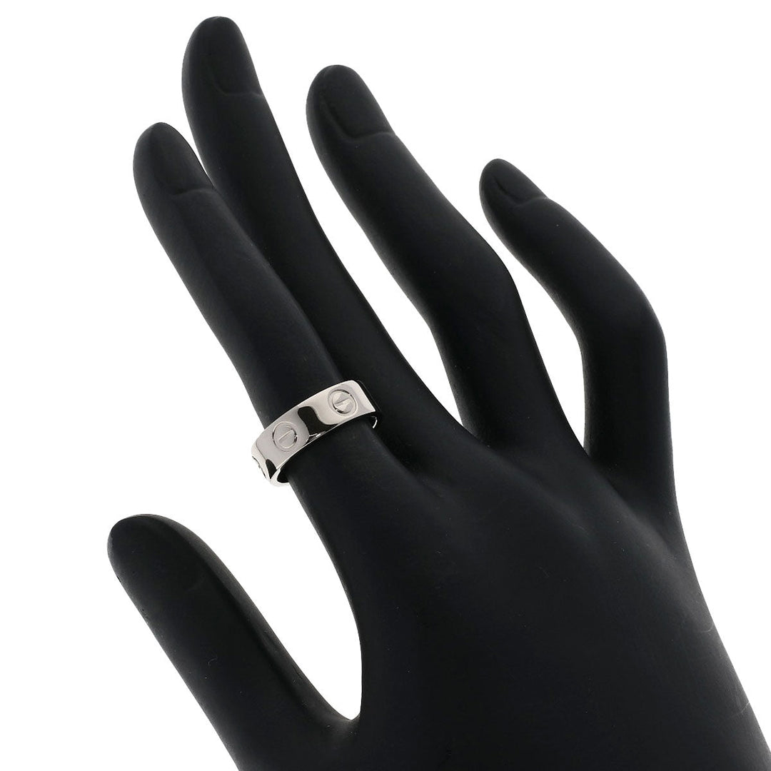CARTIER Ring K18WG Silver Love Ring #49 Women Used Authentic