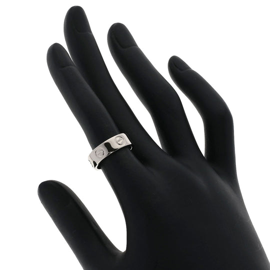 CARTIER Ring K18WG Silver Love Ring #49 Women Used Authentic