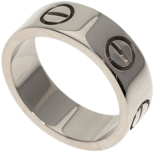 CARTIER Ring K18WG Silver Love Ring #47 Women Used Authentic