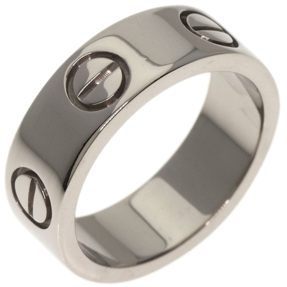 CARTIER Ring K18WG Silver Love Ring #47 Women Used Authentic