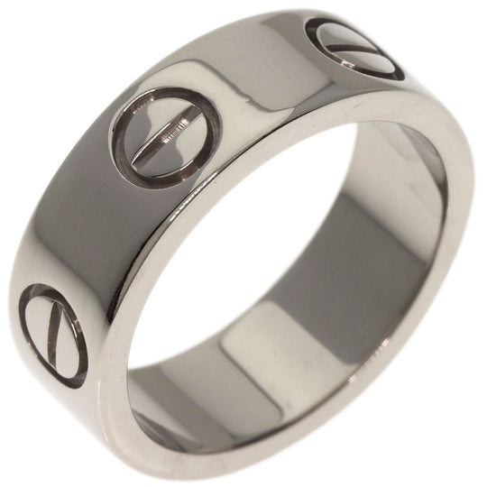 CARTIER Ring K18WG Silver Love Ring #47 Women Used Authentic