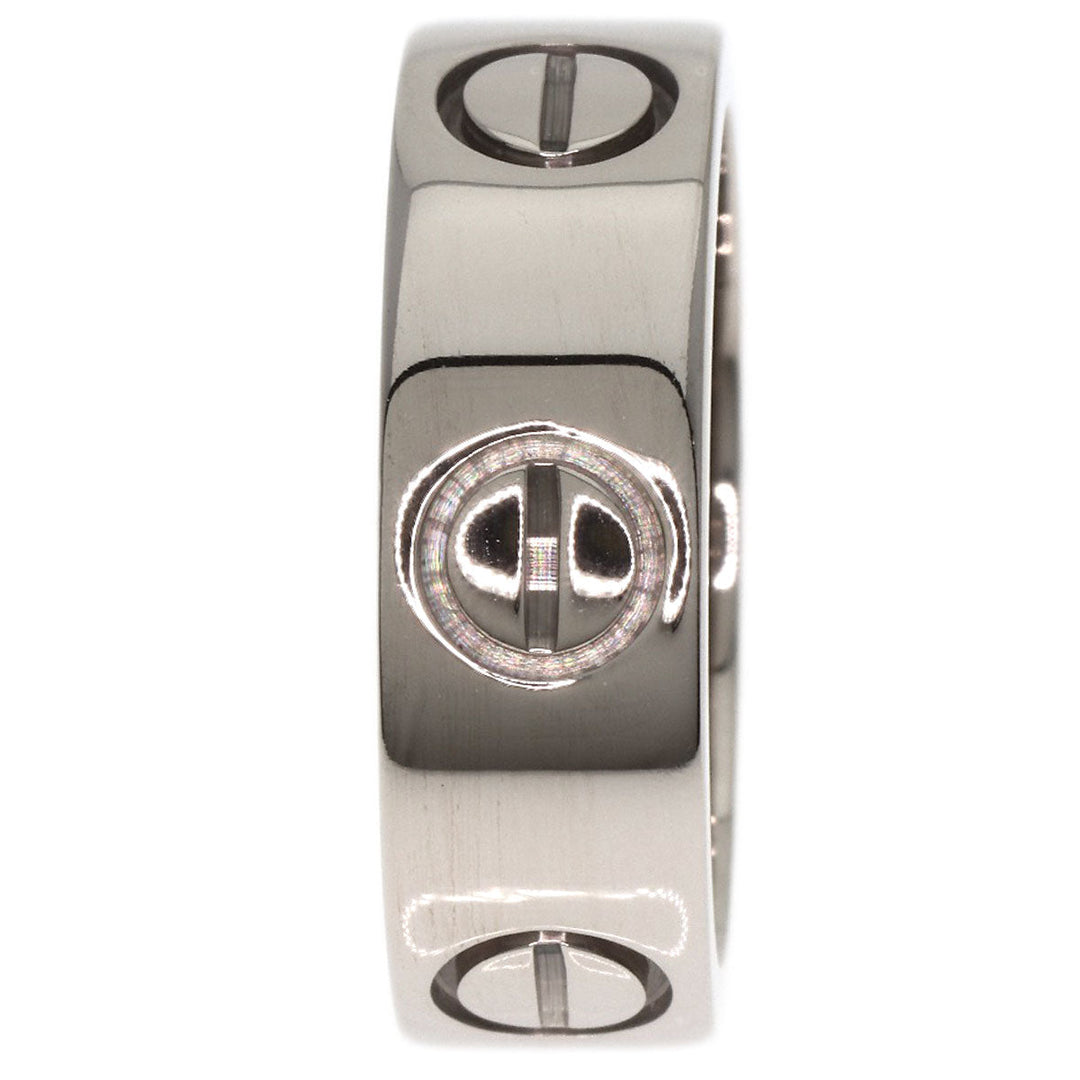 CARTIER Ring K18WG Silver Love Ring #47 Women Used Authentic