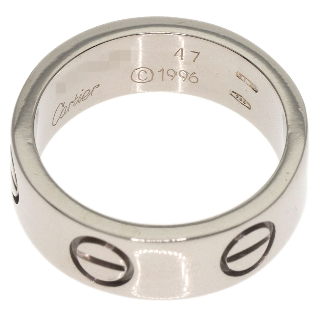 CARTIER Ring K18WG Silver Love Ring #47 Women Used Authentic