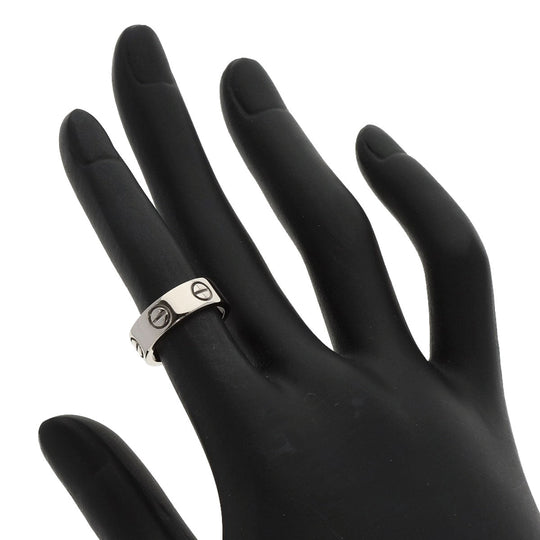 CARTIER Ring K18WG Silver Love Ring #47 Women Used Authentic
