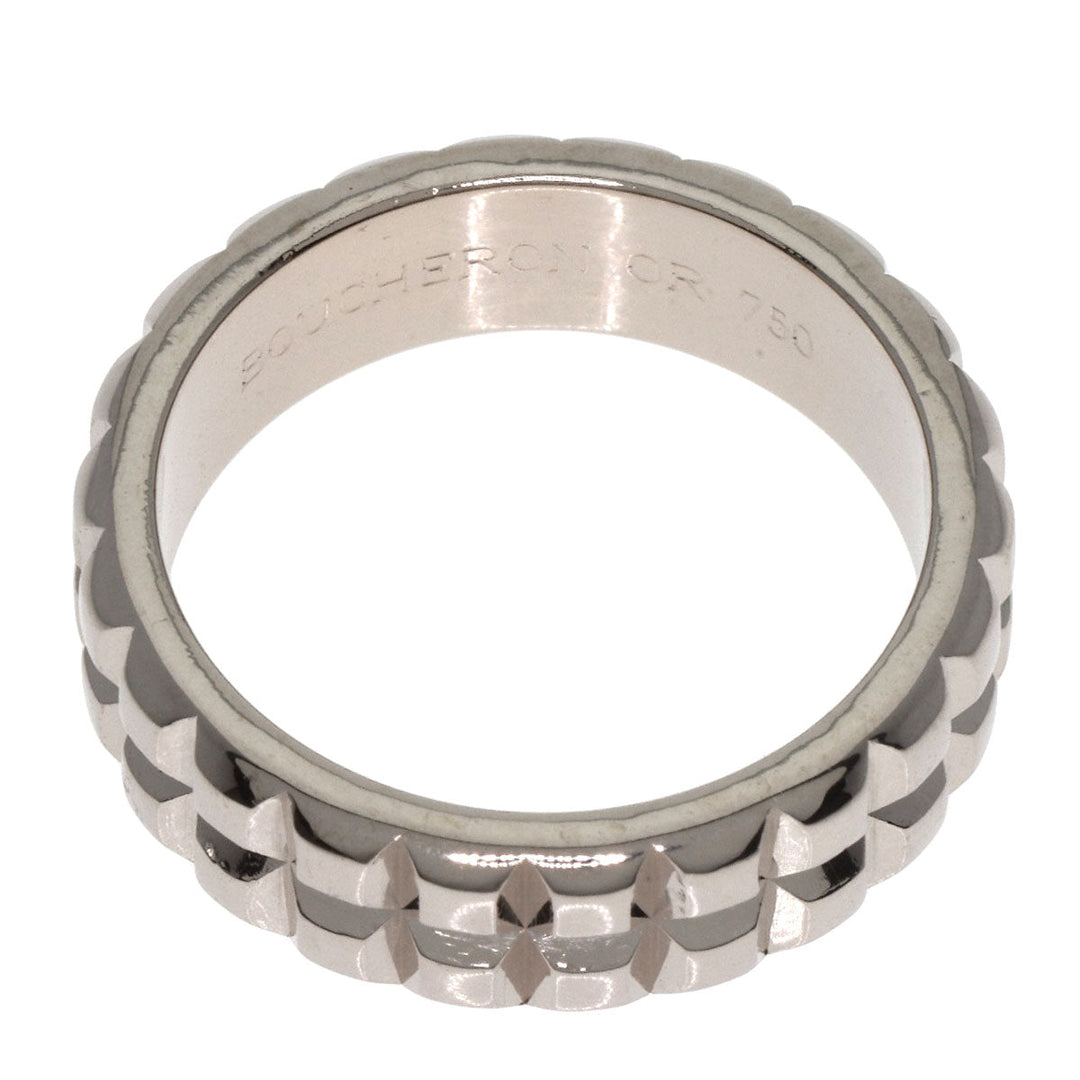 Boucheron Ring K18WG Silver Quatre Clos de Paris Pointe de Diamant