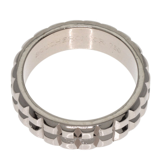 Boucheron Ring K18WG Silver Quatre Clos de Paris Pointe de Diamant