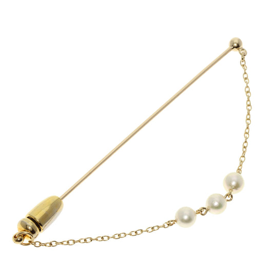 MIKIMOTO Brooch K14YG gold Pearl Pin Brooch Women Used Authentic