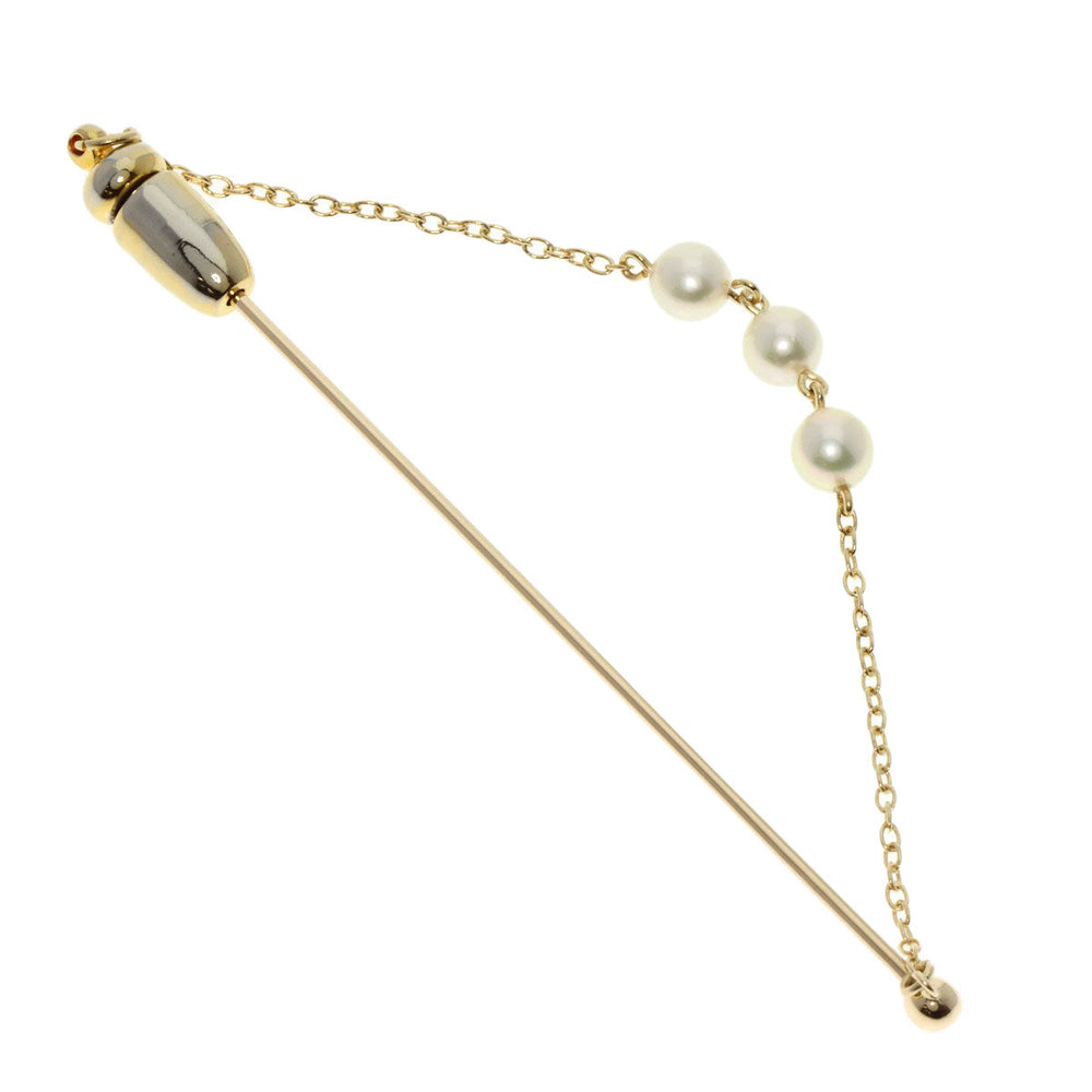 MIKIMOTO Brooch K14YG gold Pearl Pin Brooch Women Used Authentic