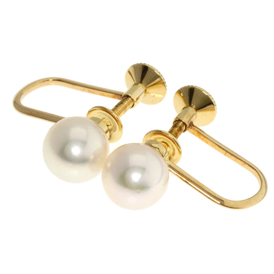 MIKIMOTO Earring 18K Yellow Gold gold Akoya pearl Pearl Women Used Authentic