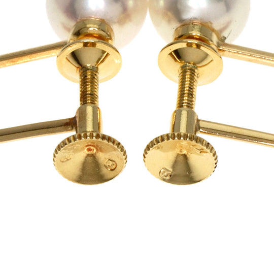MIKIMOTO Earring 18K Yellow Gold gold Akoya pearl Pearl Women Used Authentic