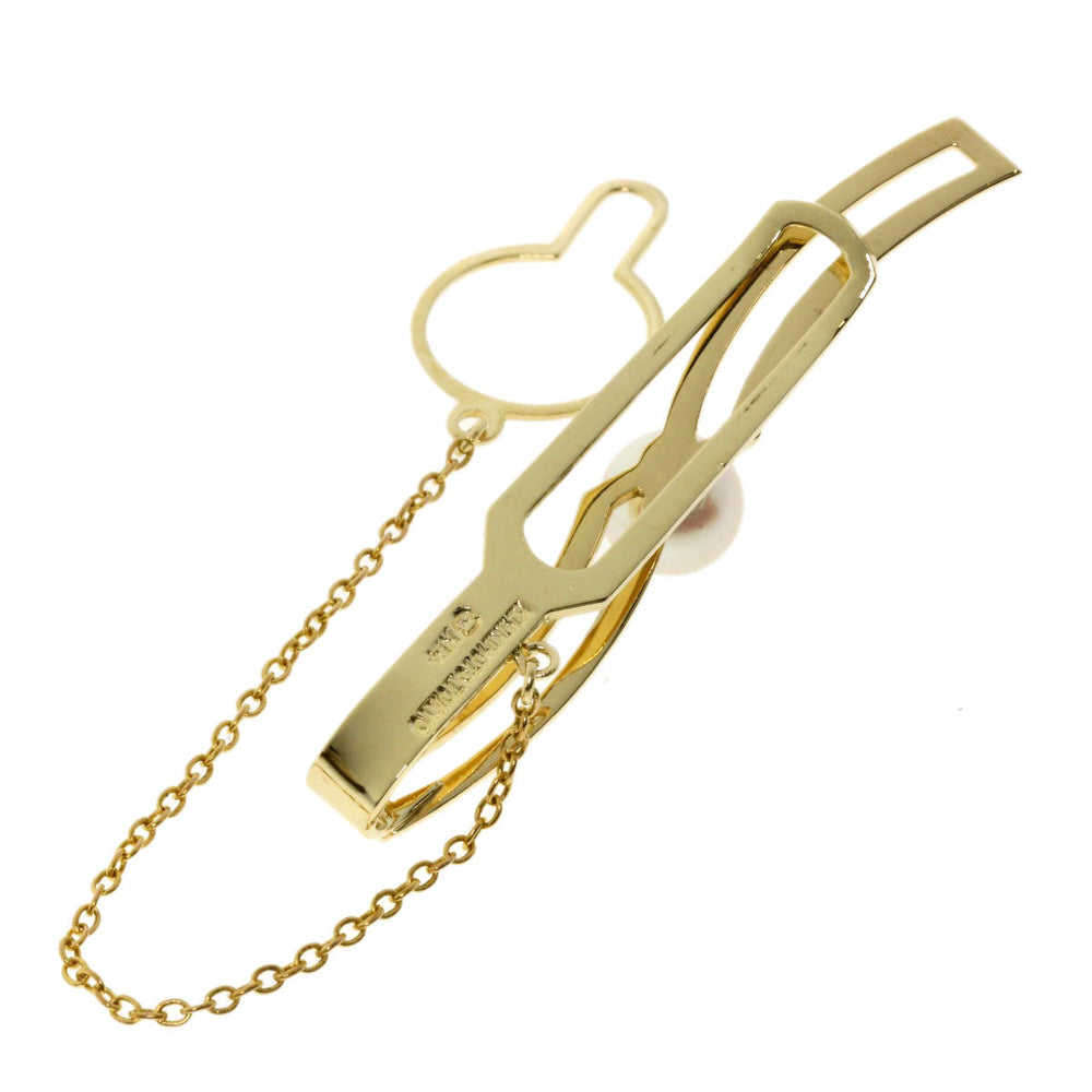 MIKIMOTO Tie pin K14YG gold Pearl mens Used Authentic