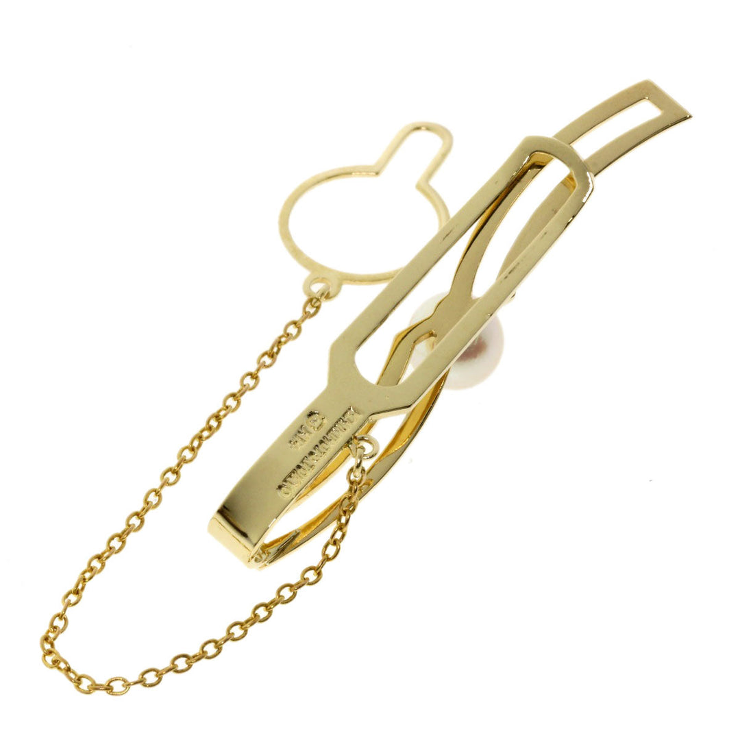 MIKIMOTO Tie pin K14YG gold Pearl mens Used Authentic
