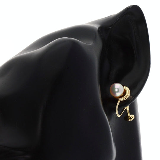 MIKIMOTO Earring K14YG gold Pearl