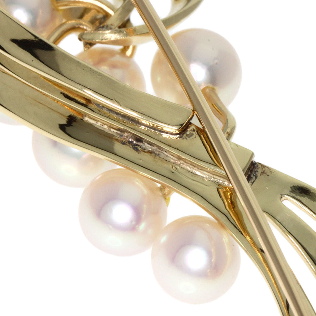 MIKIMOTO Brooch K14YG gold Pearl Women Used Authentic