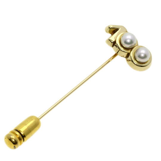 MIKIMOTO Brooch K14YG gold Pearl Pin Brooch Women Used Authentic