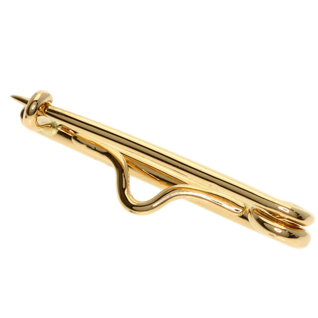 HERMES Brooch 18K Yellow Gold gold Wave motif Women Used Authentic