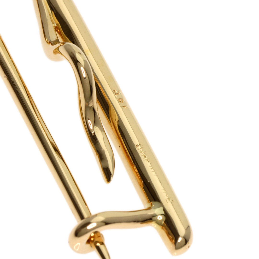 HERMES Brooch 18K Yellow Gold gold Wave motif Women Used Authentic