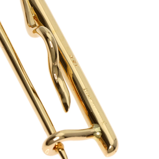 HERMES Brooch 18K Yellow Gold gold Wave motif Women Used Authentic