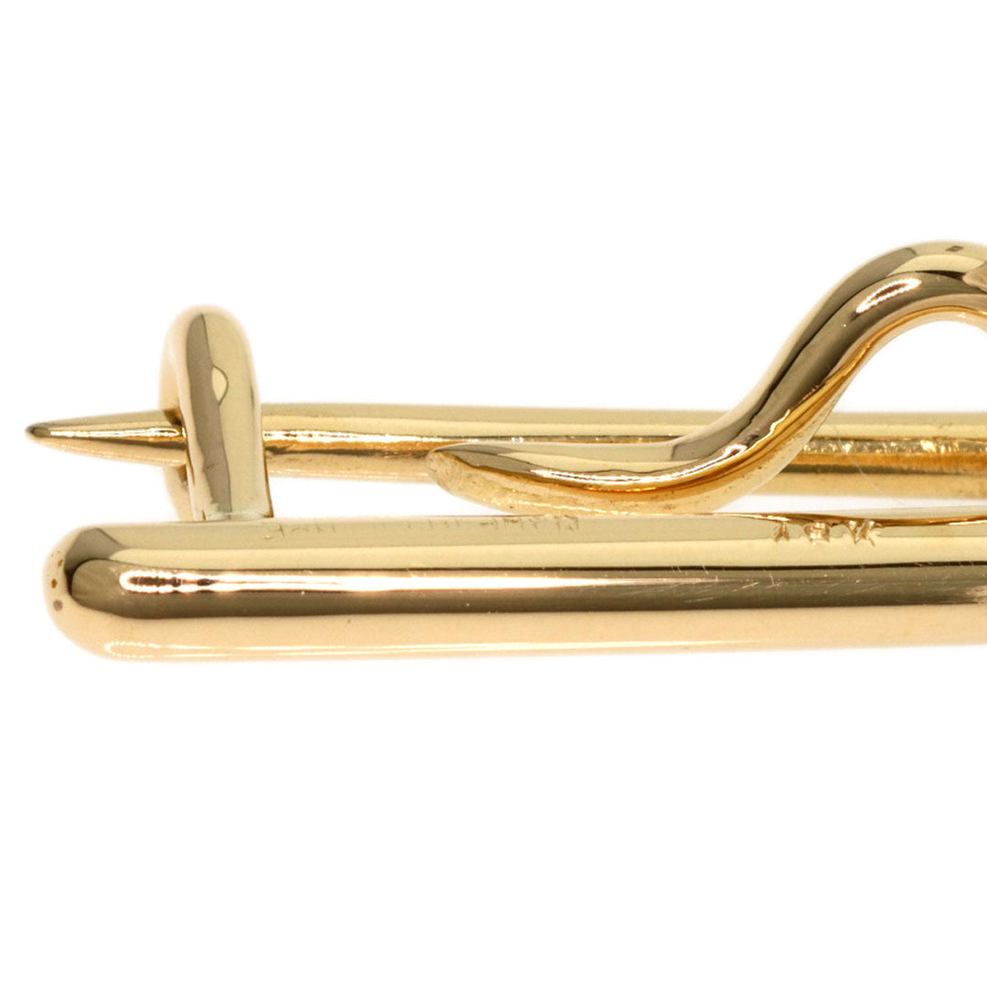 HERMES Brooch 18K Yellow Gold gold Wave motif Women Used Authentic