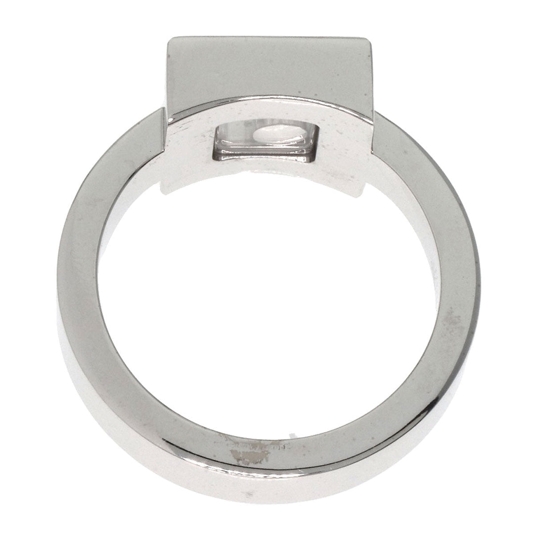 Chopard Ring K18WG Silver Happy diamond Women Used Authentic
