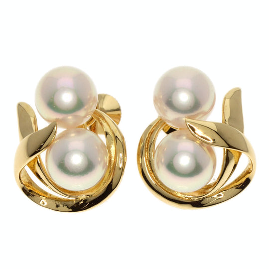 MIKIMOTO Earring 18K Yellow Gold gold Pearl Women Used Authentic