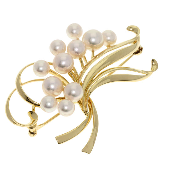 MIKIMOTO Brooch 18K Yellow Gold gold Pearl Women Used Authentic