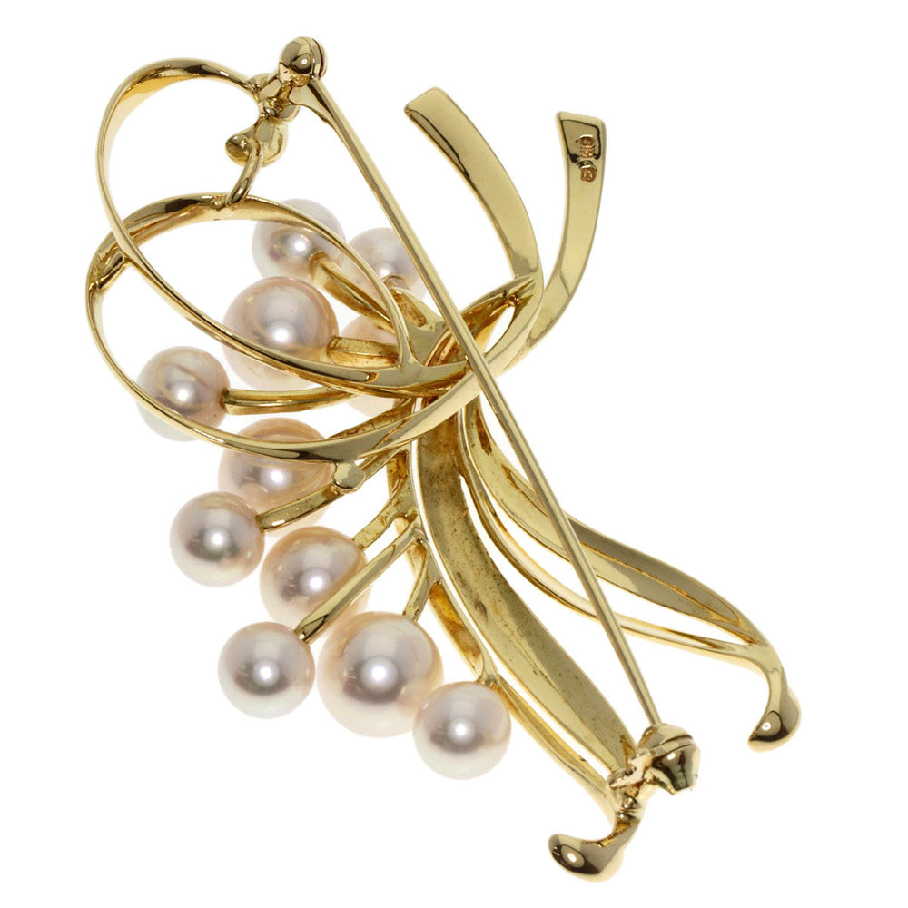 MIKIMOTO Brooch 18K Yellow Gold gold Pearl Women Used Authentic