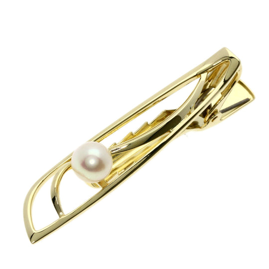 MIKIMOTO Tie pin K14YG gold Pearl mens Used Authentic