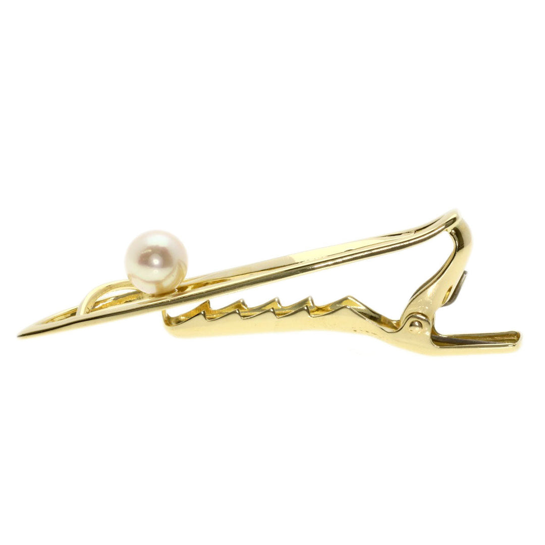 MIKIMOTO Tie pin K14YG gold Pearl mens Used Authentic